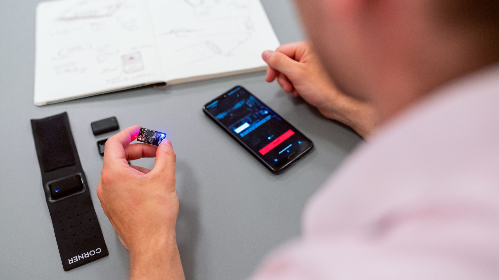 Connected software prototype being tested through a live phone interface